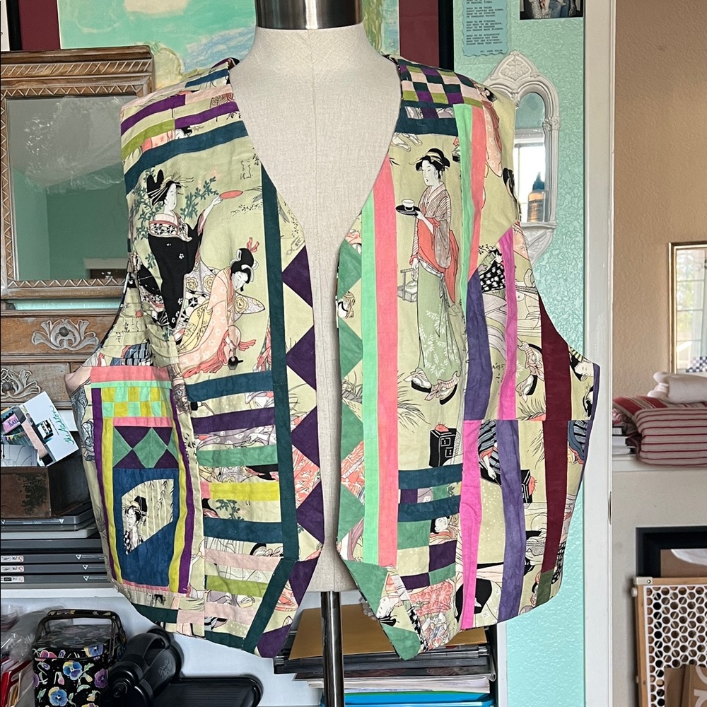 Asian Artistic Patchwork Women's Vest